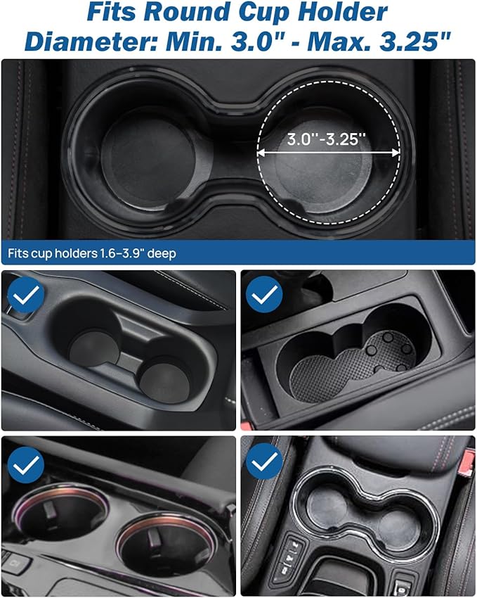 JOYTUTUS Cup Holder Phone Mount for Car, Car Cellphone Large Adapter Long Arm with 360 Degree Rotation, Compatible iPhone, Samsung & All Smartphones,Black,2 Pack