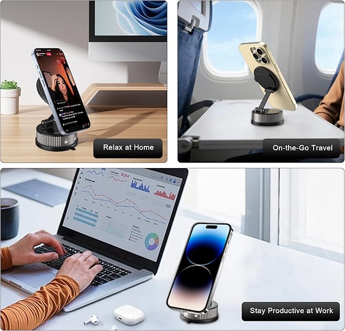 2-in-1 Magnetic Car Phone Holder with Fragrance Diffuser [95LBS Strongest Suction] 360° Rotatable Universal Mobile Mount for MagSafe iPhone 17/16/15/14/13/12 & More