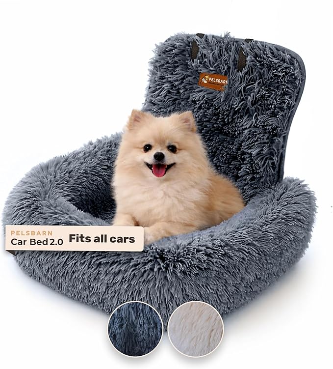 Pelsbarn Soft Comfortable Dog Protecting Car Bed 2.0 Extra Small (Dark Grey)