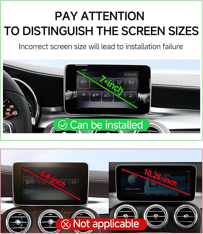 Qi2.2 Max 25W Fast Wireless Car Charger Phone Holder for 2016-2019 Mercedes Benz GLC-Class / 2015-2018 C-Class 7-Inch Screen, Magnetic Phone Mount Compatible with MagSafe