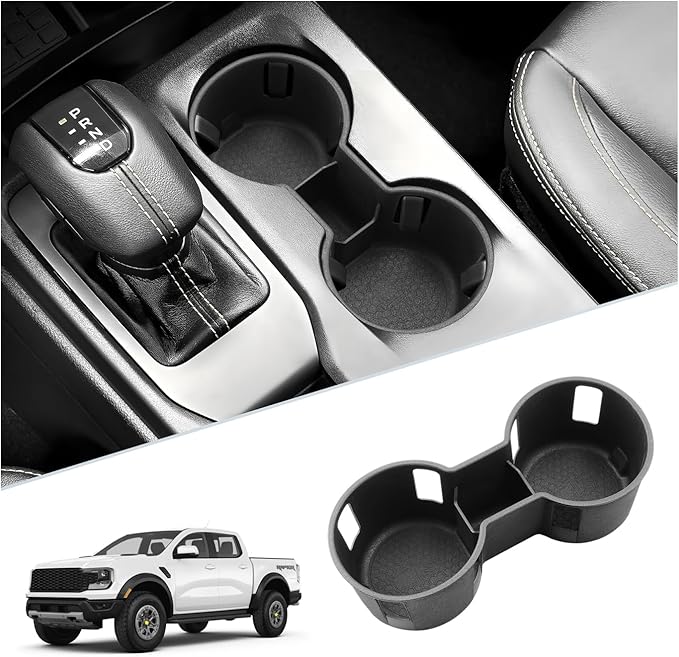 SKTU 2024 2025 2026 Ranger Cup Holder for 2024 2025 2026 Ford Ranger (XL/XLT/Lariat/Raptor) Central Control Cup Holder Ford Ranger 2024 2025 2026 Accessories Cup Pad 2025 Ranger Raptor Accessories