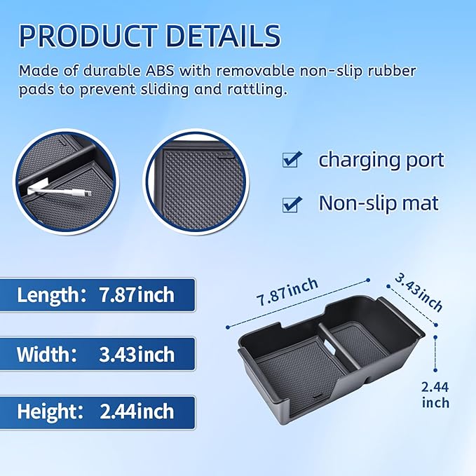 EDBETOS Center Console Organizer Tray Compatible with 2005-2021 Nissan Frontier Console Insert Tray Secondary Armrest Storage Box ABS Plastic Interior Accessories