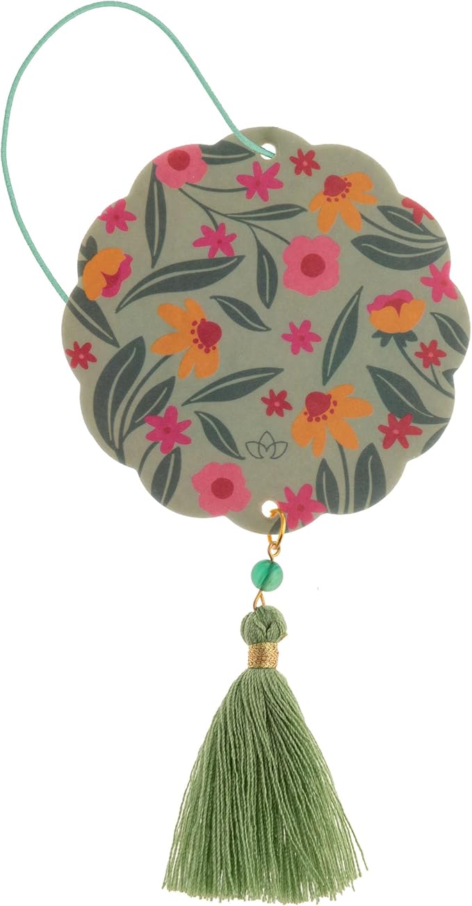 Karma, Essential Oil Air Freshener for Cars Set of 2, Home & Office - Colorful Decorative Hanging Air Freshener with Tassel, Buttercup Vanilla Scented
