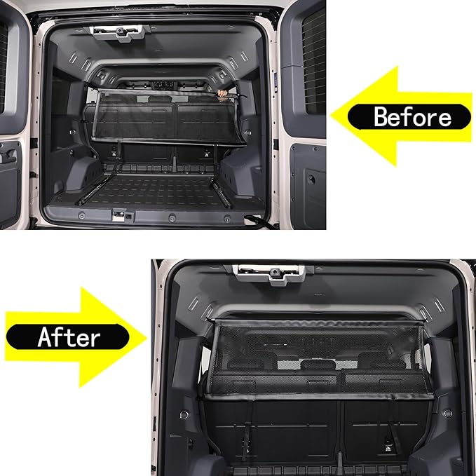 Vehicle Pet Divider Car Dog Barrier Net Pet Rear Safety Mesh Cargo Isolation Net Fence Compatible with Ineos Grenadier 2020-2025 Trunk Safety Isolation Protection net (Style A)