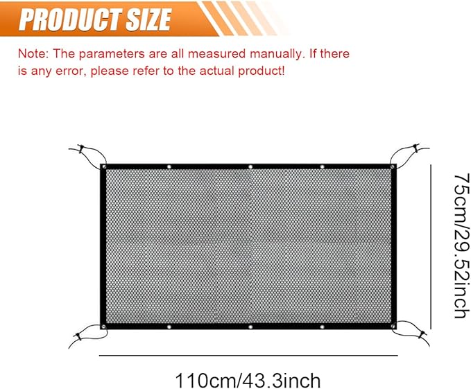 YoRise Car Dog Barrier Net, Multifunctional Automotive Pet Protection Net Barrier with Adjusting Rope & Hook, Universal Vehicle Backseat Mesh Safety Divider for Car, SUV, Pickup(L)