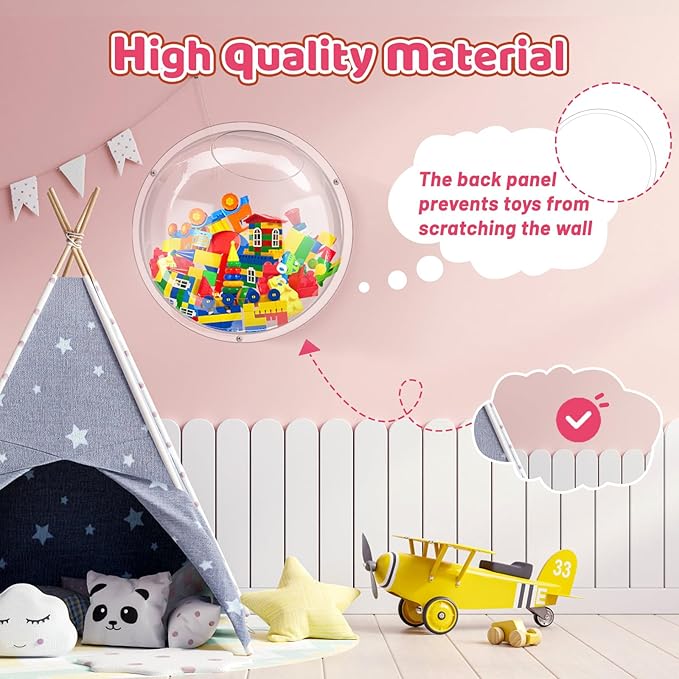 Acrylic Toy Dispenser for Wall, Acrylic Wall Organizer Toy Storage Display with Back Panel Hanging Clear Holder for Blocks, Snacks, Cars