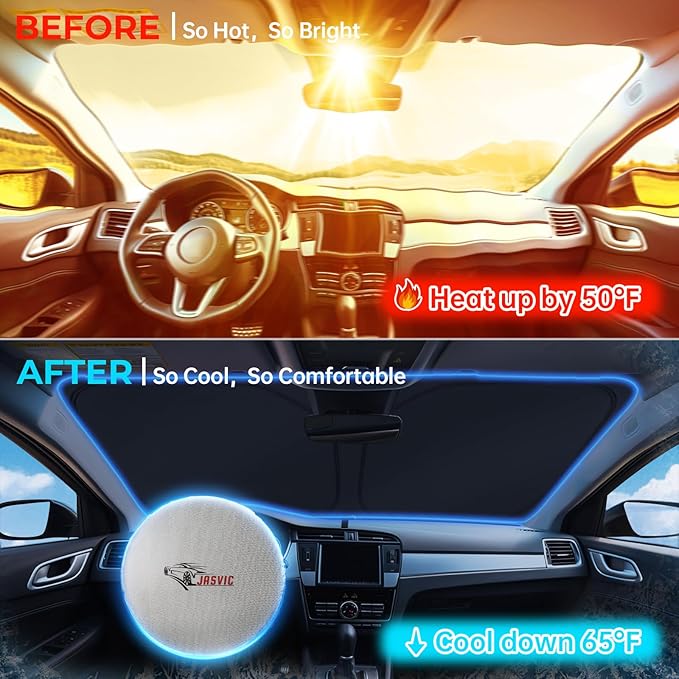 Fit for Volkswagen VW Atlas 2018-2025 Windshield Sunshade, Customized for VW Atlas Car Front Window Sun Shades, Automatic Car Sun Shield Accessories, Blocks UV Rays, Keeps Vehicle Cool