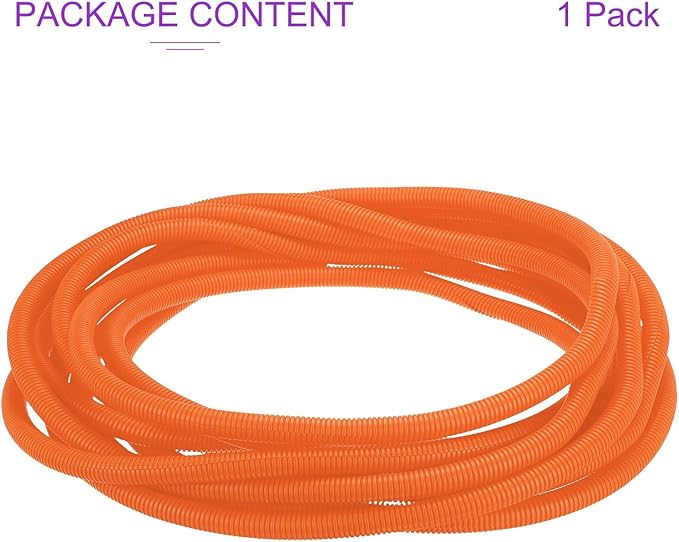 DMiotech 10ft Wire Loom Split Tubing 3/4 Inch(19.1mm) ID, Cord Protectors from Pet Flexible Conduit Cable Management for Office Home Garden, Orange