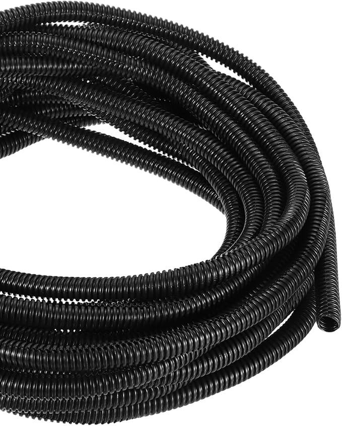 DMiotech 50ft Wire Loom Split Tubing 1/2 Inch(12.7 Mm) ID, Cord Protectors from Pet Flexible Conduit Cable Management for Office, Home, Garden, Black