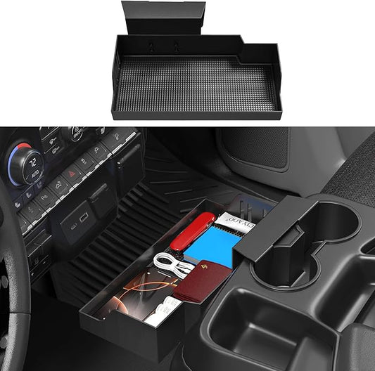 All-Metal Center Console Hanging Organizer Tray Compatible with 2019-2026 Chevy Silverado/GMC Sierra 1500 & 2020-2026 Chevrolet Silverado/Sierra 2500HD 3500HD Storage Accessories (Jump Seat Only）