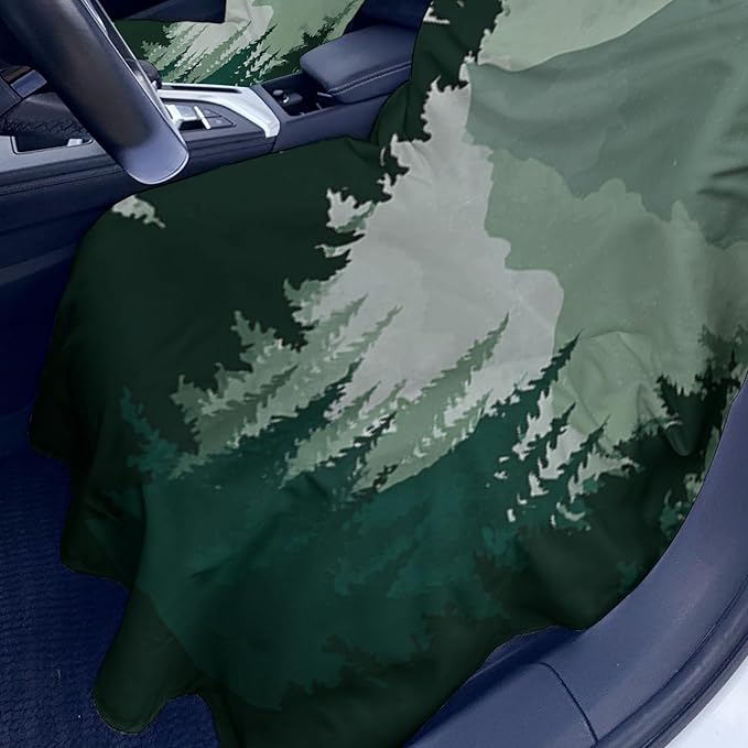 2 Pack Car Towel Seat Covers with Storage Bag, Multifunctional Towel for Gym Outdoor Sport, Picnic, Beach, Pet Dog Travel,Non-Slip Washable Car Seat Protector (Landscape Painting)