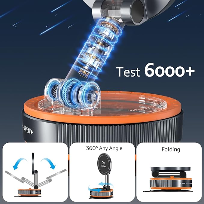 Vacuum Magnetic Phone Holder for You Car 360° Adjustable 96LBS Ultra Suction Cup Car Phone Mount for MagSafe Cell Phone Holders for iPhone 17 Pro Max 16 15 14 13 12 Air Plus