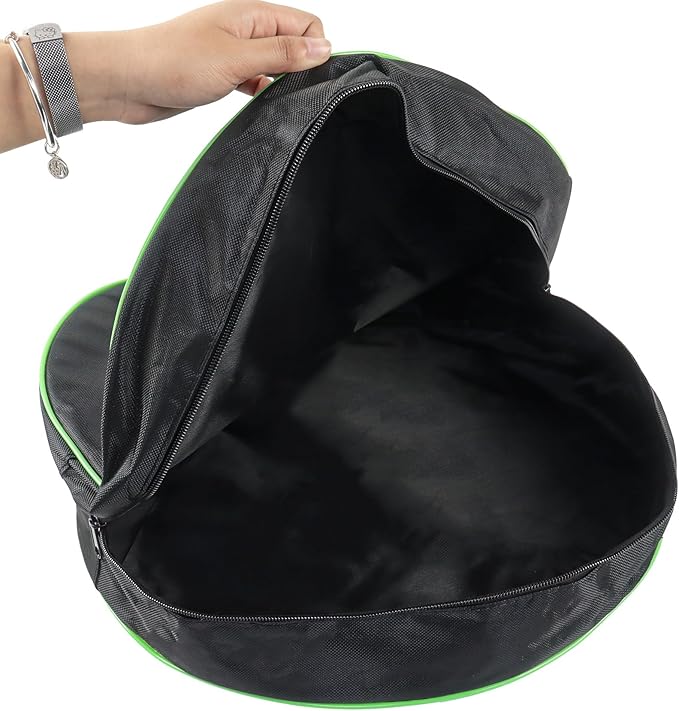Klmnop 15.7 Inch Jumper Cable Bag - Round Waterproof Storage Bag, Organizer for EV & Garden Hoses (Black)