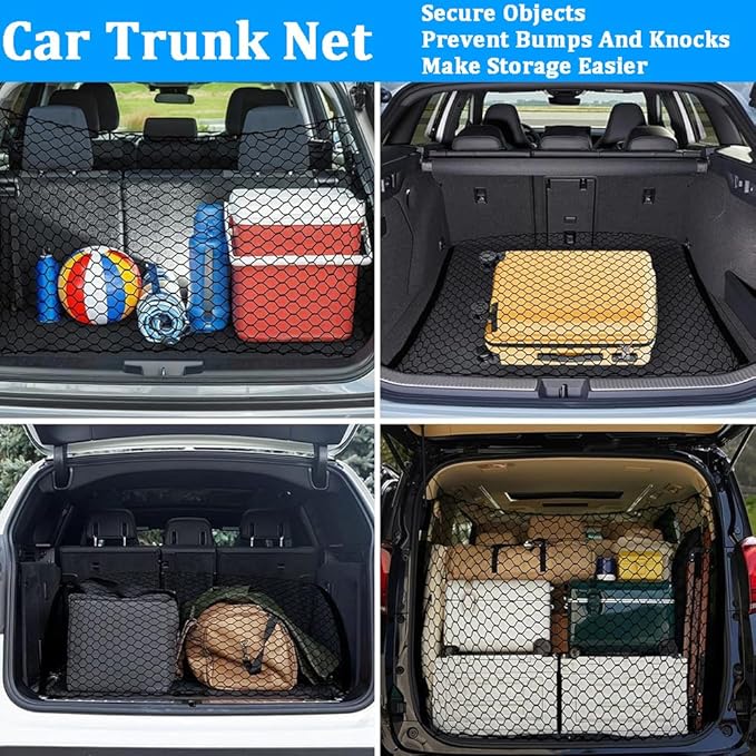 Dog Car Barrier for Mini 2-Doors/Cooper, Cooper S, Cooper SE, Dual Layer Thickened Durable Car Dog Barrier Net for Trunk and Rear Seat Travel Accessories
