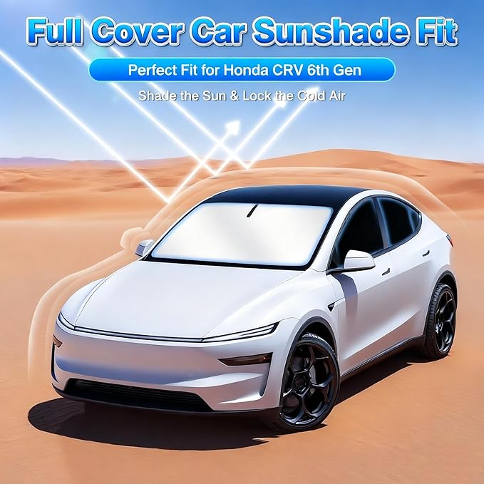 T TGBROS Windshield Sun Shade for Honda CRV 2023-2025 2026 Car Window Shades Thicken UV Block and Blackout Privacy Foldable Sunshades 8PCS Accessories Keep Cool Sun Visor Covers