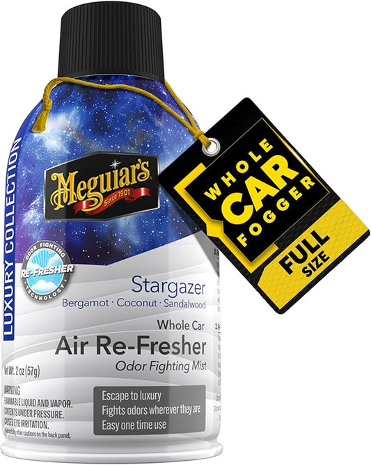 Meguiar’s Car Air Refresher Odor Fighting Mist,Stargazer, Long-Lasting Car Air Freshener Fights Strong and Unwanted Vehicle Smells while Refreshing Interiors with a Refreshing Scent, 2 oz Aerosol