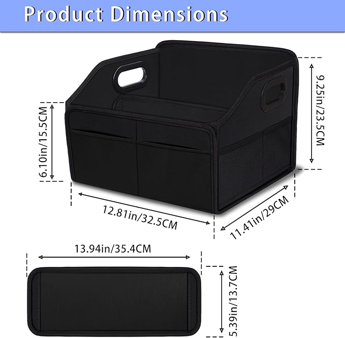 Car Seat Organizer, Automotive Backseat Organizer, Passenger Seat Organizer for kids, Collapsible Trunk Organizer With Handles, Divide & 6 Mesh Pockets, Black