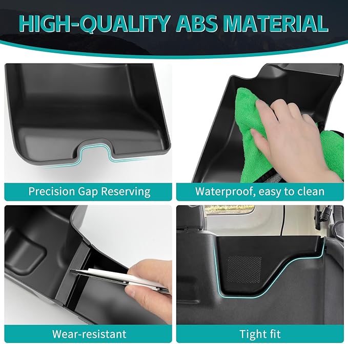 Rear Trunk Organizer Tray Compatible with 2024 2025 Jeep Wangler JL JLU 4XE Rubicon Sahara 4 Door, Wheel Well Storage Box Cargo Organizer Accessories for Jeep Wangler JL (Left + Right)