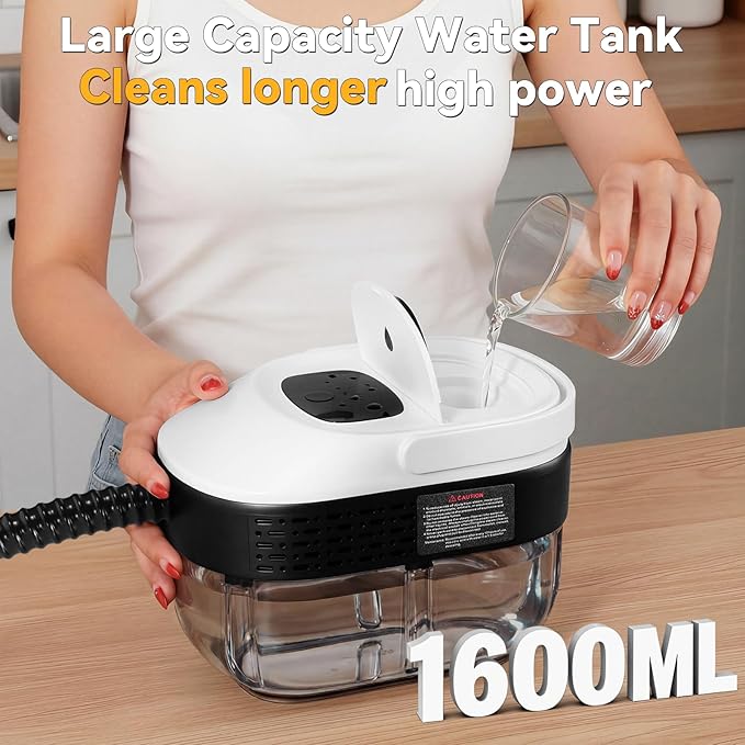 2500W Portable Handheld Steam Cleaner,54oz Large Capacity,3-Level Adjustable Handle,15s Fast Heating Steamer for Cleaning with 20 Pcs Accessories,Plug-and-Play Steam Cleaner for Home,Car,Kitchen,More