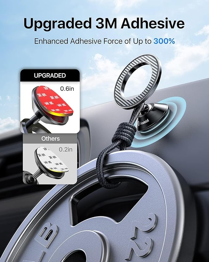 andobil for Magsafe Car Mount [20 Strongest Magnets & Upgraded 3M Adhesive] Dashboard Magnetic Car Phone Holder for iPhone 17 Pro Max 16 15 14 13 12 Cell Phone Holder Car for Samsung Galaxy S26/S25