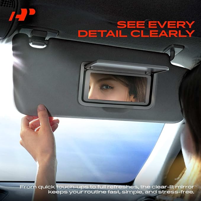 A-Premium Passenger Right Side Sun Visor Compatible with Honda Civic 2006 2007 2008 - with Vanity Mirror, Dark Gray Color - Replaces 83230-SNA-A01ZA, 83230SNAA01ZA