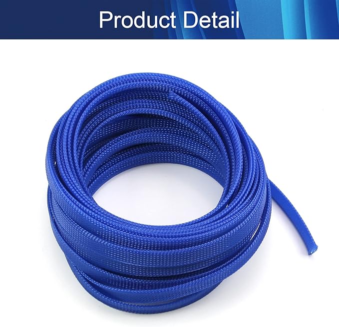 Aicosineg Cable Sleeve Braided Sleeving PET Wire Loom Tubing Cable 32.81ft-4/9inches Wrap Protector for HiFi Audio and Video Headphone Cable Protect Wires from Chewing of Pets Blue