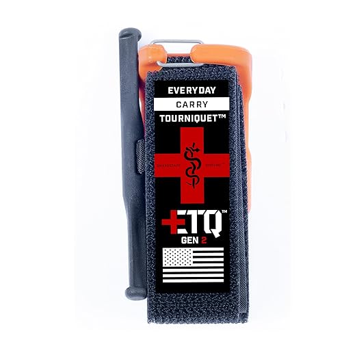 Snakestaff Systems Tourniquet - ETQ Gen 2 Made in The USA | EDC Gear for Trauma Kits, Tourniquet Kits, and Medical Emergency Bags, Orange, Wide (1.5")