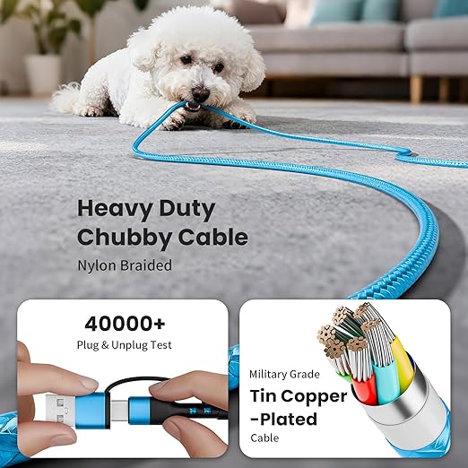 [2Pack,5FT] Travel Essentials, 3 in 2 USB A/C Cable to iPhone 17 Charger/iWatch Charger/IP, Braided Multi Charging Cable Cord, RV Camping Essentials, Designed for iWatch Series & iPhone17-11/iPad