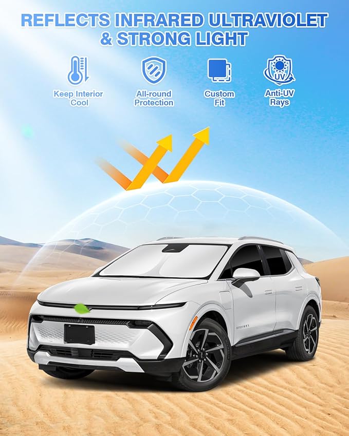 Canvcle Sunshades for 2024-2025 2026 Chevrolet/Chevy Equinox EV Accessories Windshield Sun Shade Side Rear Window Shade Cover Sun Visor Shield Privacy Protection for Camping Keep Vehicle Cool 5PCS