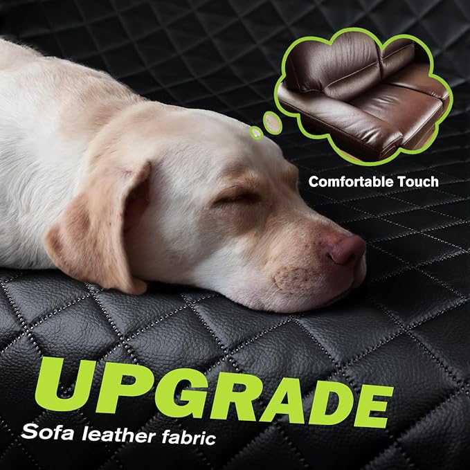 Pecute Dog Car Seat Cover for Back Seat 53.54 * 23.62 in, Car Window Fixing for Maximum Car Protection, Leather Fabric Back Seat Extender for Dogs, Waterproof & Scratch-Resistant, Support to 330 lbs