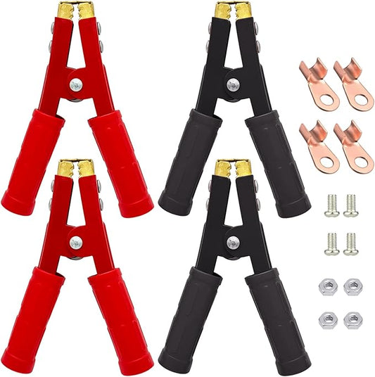 Ampper Replacement Jumper Cable Clamps, 1000A Heavy Duty Car Battery Clamp Ends for Jumper Cables, Jump Starter, Charging and Testing (2 Pair)