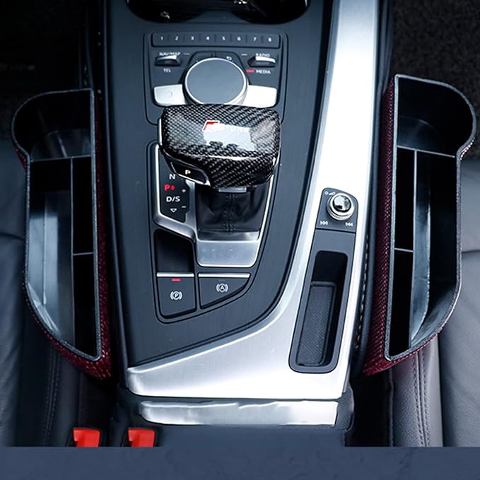 Console Side Pocket, Diamond Crystal Car Seat Pockets Organizer Caddy Catcher Auto Filler Gap Bling Bling Car Console Side Pouchs for Cellphone Wallet Key (Black-2 PCS)