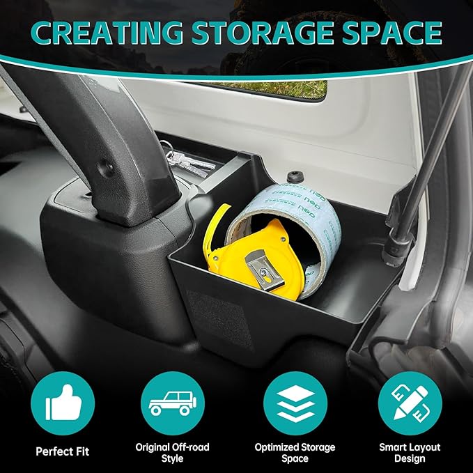 Rear Trunk Organizer Tray Compatible with 2024 2025 Jeep Wangler JL JLU 4XE Rubicon Sahara 4 Door, Wheel Well Storage Box Cargo Organizer Accessories for Jeep Wangler JL (Left + Right)