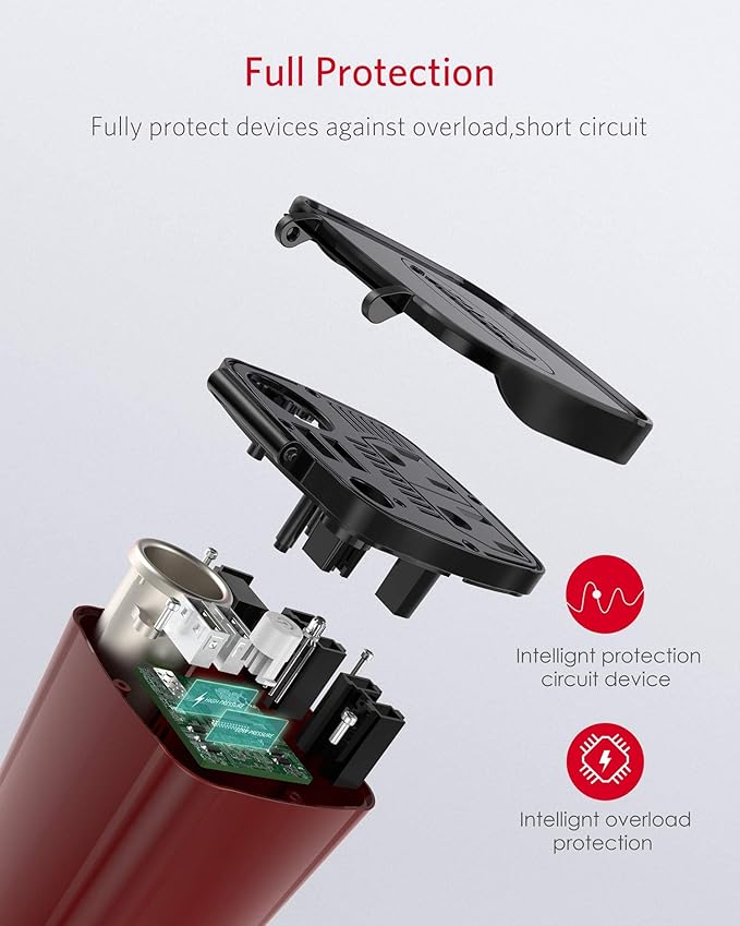 BESTEK 200W Power Inverter, Car Plug Adapter Outlet Converter with Dual 4.5A USB Charging Ports, Cup Holder Car Charger with Cigarette Lighter Socket for Laptop, Computer (Cola Red)
