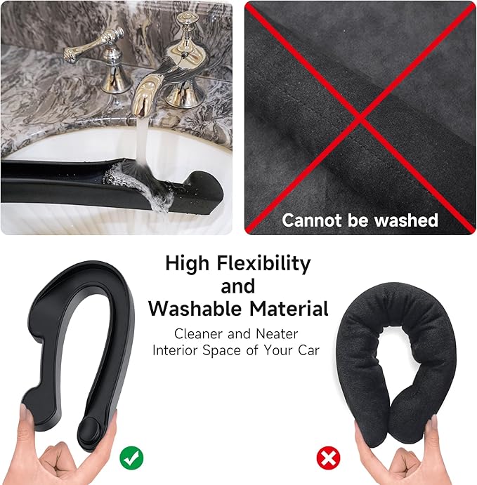 Car Seat Gap Filler Set of 2, 3IN1 Seat Side Gap Filler Plug with Storage Slot & Hook Function, Soft Foam Universal Fit Car SUV Truck Fill Gap Between Seats Console Organizer（Narrow Black）