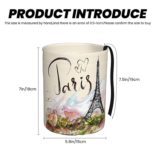 The Famous Paris Eiffel Tower Car Trash Can Leak Proof Hanging Waterproof Garbage Can Multipurpose Trash Bin for Car SUV Front Seat Headrest Collapsible and Portable Storage Pocket