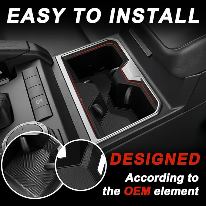 Muslogy Center Console Organizer & Hidden Box & Cup Holder Inserts Compatible with 2025 2026 Toyota 4Runner Accessories Armrest Storage Tray Divider Secret Compartment Non-Slip Cupholder 3PCS