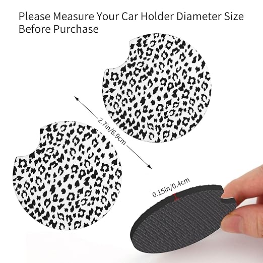 Car Trash Bag Snow Leopard Print Hanging Back of Seat Car Portable Trash Bag Snow Leopard Print Waterproof One-Handed Portable Strap Drawstring Garbage Bags 2 Pieces Car Coasters