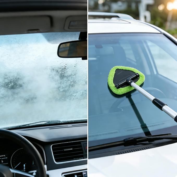 Car Care Microfiber Cloths for Windshield Cleaner,7 PCS Microfiber Cloths for Inside Windshield Cleaning Tool Pads,Clean Replacement Accessories (Green)