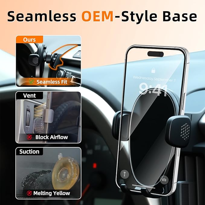 Phone Holder for Rav4 (2013-2018), 360° Adjustable Dashboard Phone Mount, Hands Free Mobile Holder for Toyota Rav4, Car Mount for iPhone, Samsung & Android, Uber Accessories for Car, Black