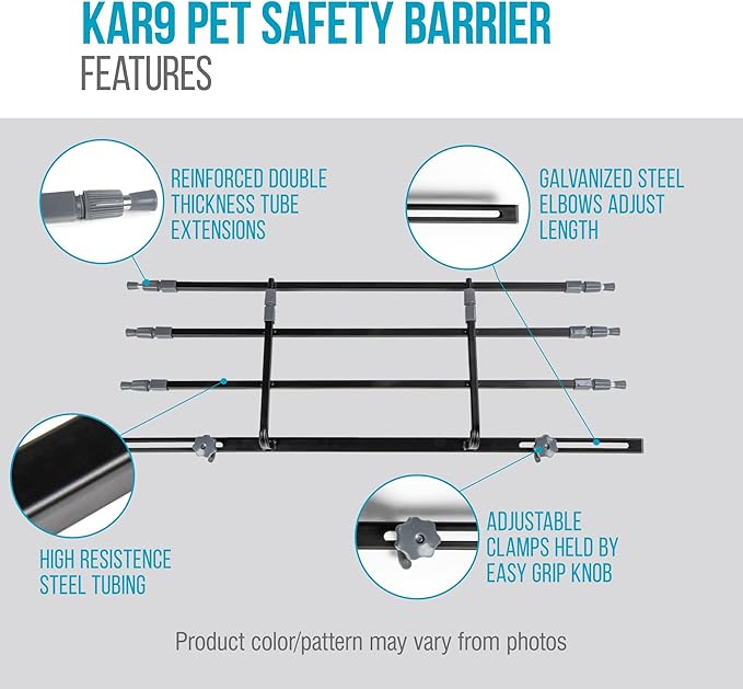 Sherpa Kar9 Guard Rail Universal Car Travel Barrier - Black, One Size