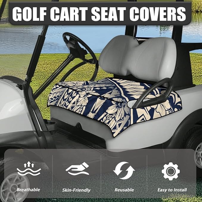Universal Golf Cart Seat Cover with 4 Pockets Soft Golf Cart Seat Towel Blanket Fits 2-Seat Golf Carts