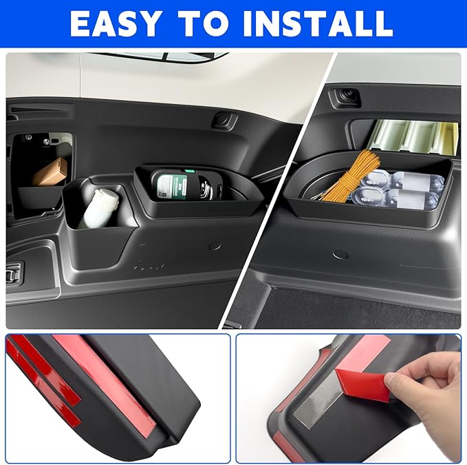 Trunk Organizer Fits for 2010-2024 Toyota 4Runner 5-Seat 2nd Row Trunk Storage Box No-Drill Compatible with 4Runner Accessories (Hetero+Hidden+Pair, 4PCS)
