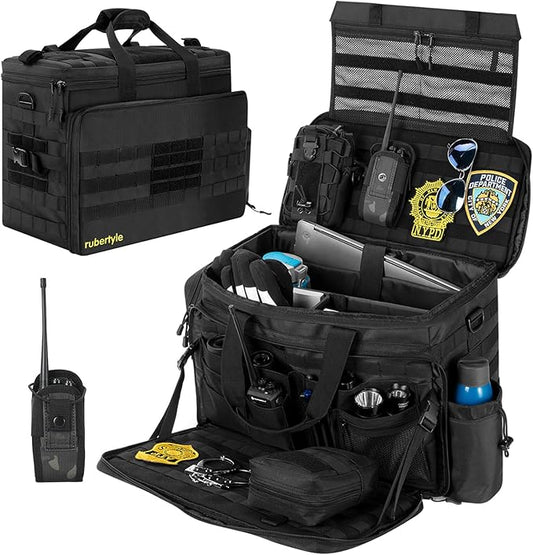 Car Front Seat Organizer | Patrol Bag | large police duty Bag | 45L size 17" laptop compatible | Military Duffle for patrol, Gym, Camping, Hunting, Range | DIY space