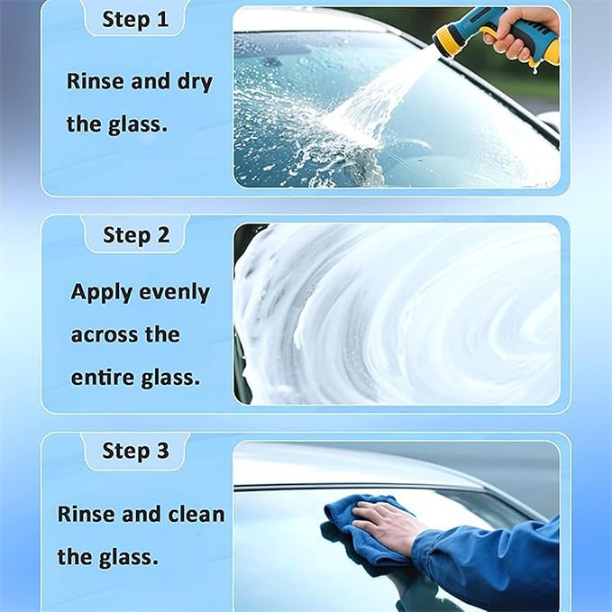 2PCS Glass Emulsion Cleaner, Car Oil Film Cleaner, Handle Oil Film Remover&Windshield Cleaner For Cars Window, Universal Anti-Rain Fog Brush Oil Film Remover for Car Windshields and Windows(100g)