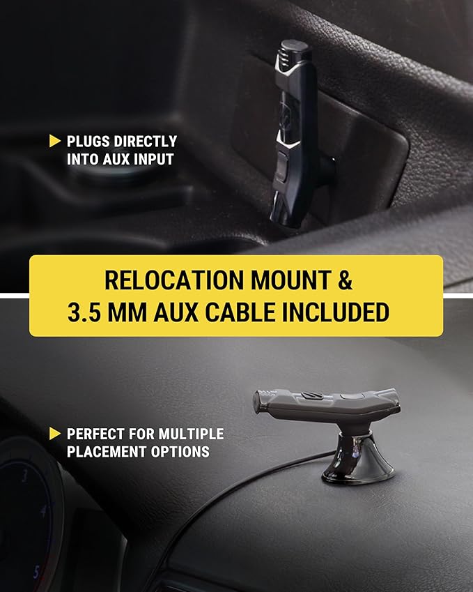 Scosche BTAXS2 Hands-Free Audio Kit, Bluetooth Receiver for Car Stereo with Noise Cancelling and Relocation Mount, 3.5mm Bluetooth Adapter for Car Radio AUX input Compatible with Siri/Google Assistant