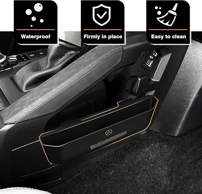 Muslogy Center Console Organizer Compatible with 2024 2025 2026 Toyota Tacoma & 2025 2026 4Runner Accessories Middle Console Hanging Storage Box Passenger Side Phone Pocket with Anti-Slip Mat(B Style)