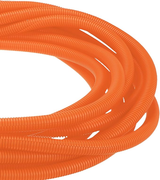 DMiotech 10ft Wire Loom Split Tubing 3/4 Inch(19.1mm) ID, Cord Protectors from Pet Flexible Conduit Cable Management for Office Home Garden, Orange