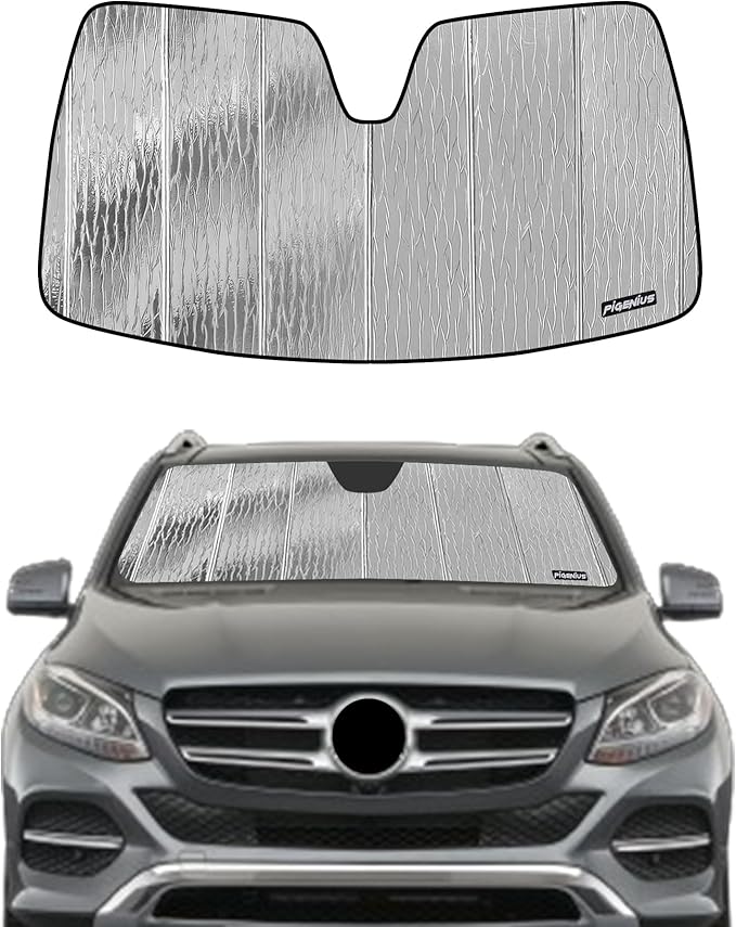 Pigenius Windshield Sunshade for Mercedes-Benz GLE SUV 2016-2019, GLS SUV 2017-2019 Front Window Shade - AstraGuard