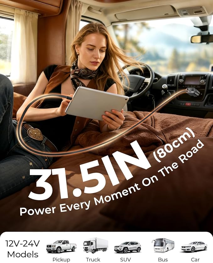 2026 MimAuto 4 in 1 Retractable Car Charger, Car Charger USB C Fast Charger, Car Phone Charger for iPhone 17/16/15/14/13, Samsungs, Tablets, Dash cams, Switch, Gray Car Accessories for Men Women